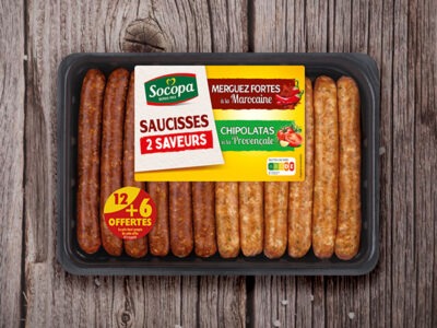 Assortiment chipolatas à la Provençale et merguez fortes à la Marocaine