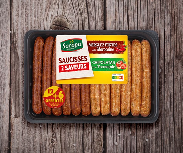 Assortiment chipolatas à la Provençale et merguez fortes à la Marocaine