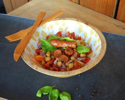 Salade printanière aux merguez