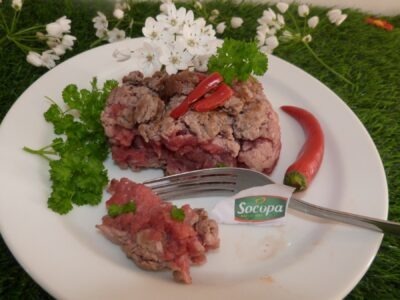 Bavette de boeuf en Tartare aller-retour à l’ail des ours