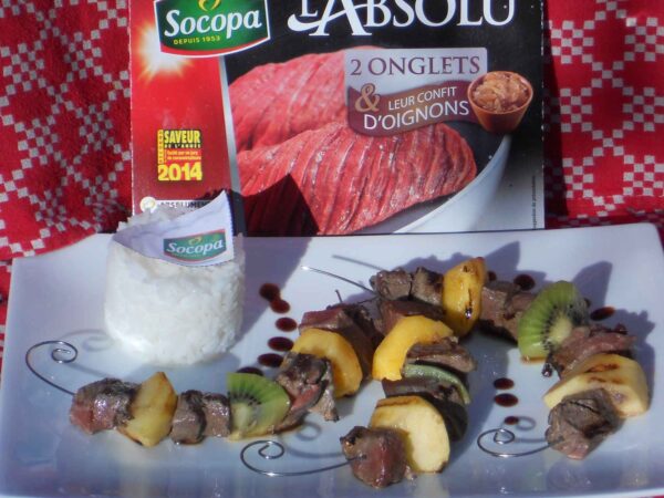 Brochette d’onglet L’Absolu et fruits