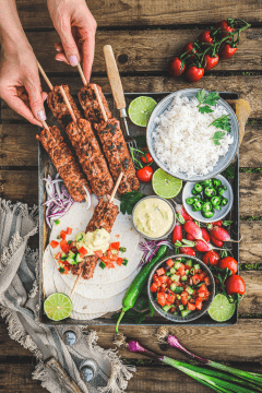 Brochettes au boeuf tex-mex et wrap party