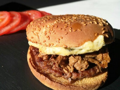 Burger automnal aux girolles