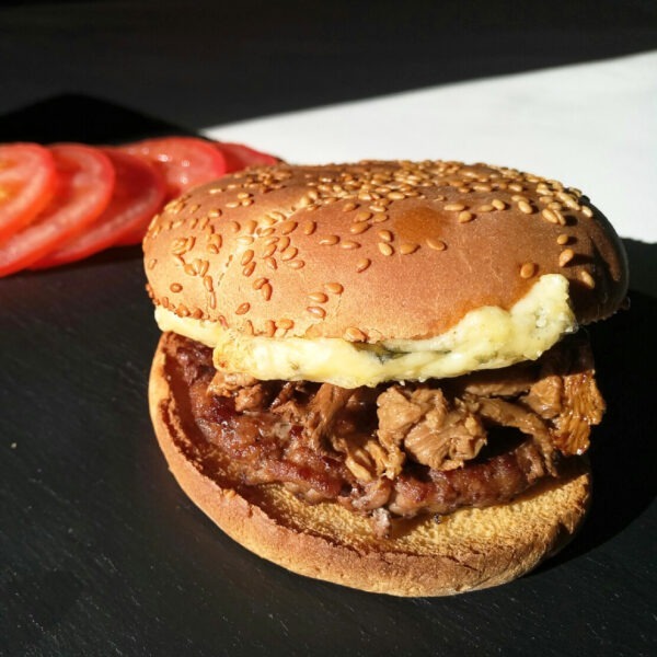 Burger automnal aux girolles