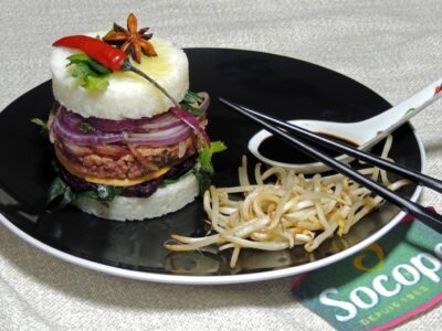 Burger aux galettes de riz, Socopa à Bangkok