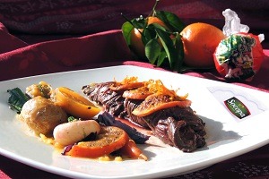 Onglet mariné caramélisé aux clémentines, l’Absolu en hiver