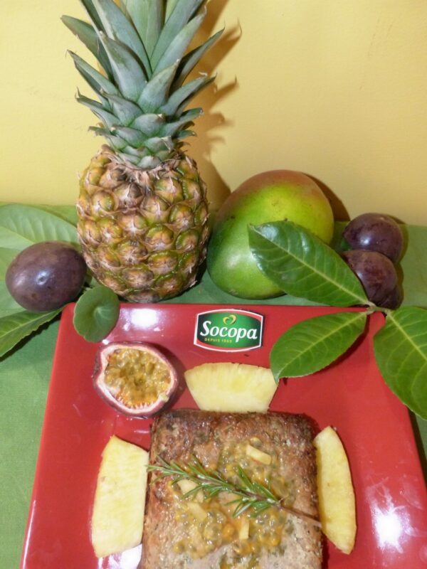 Pain de boeuf et son chutney exotique ananas, mangue, passion