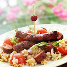 Salade printanière aux merguez