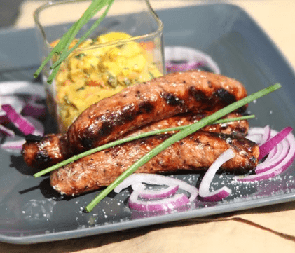 Saucisses à l’Andalouse et Dhal de lentilles corail