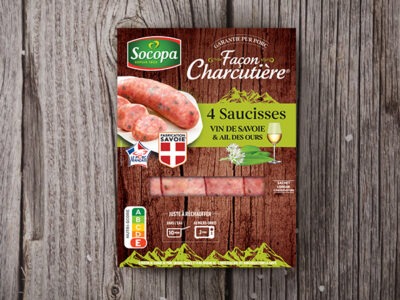 Saucisses au vin de Savoie et ail des ours