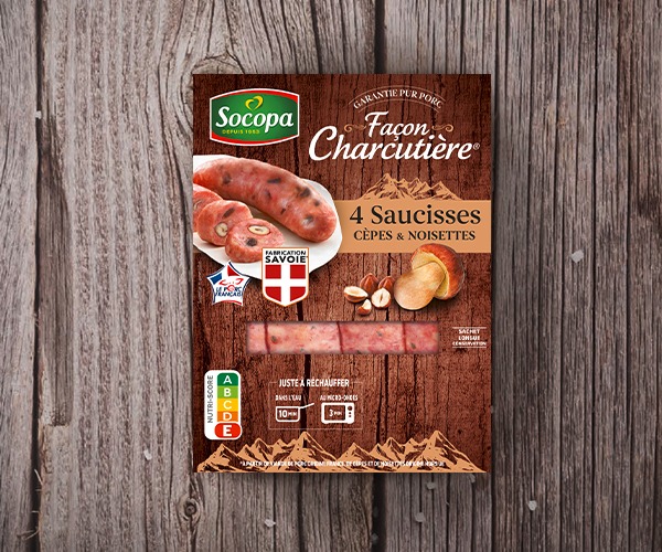 Saucisses aux cèpes et noisettes