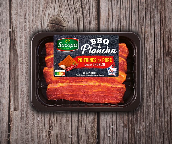 4 poitrines de porc saveur chorizo