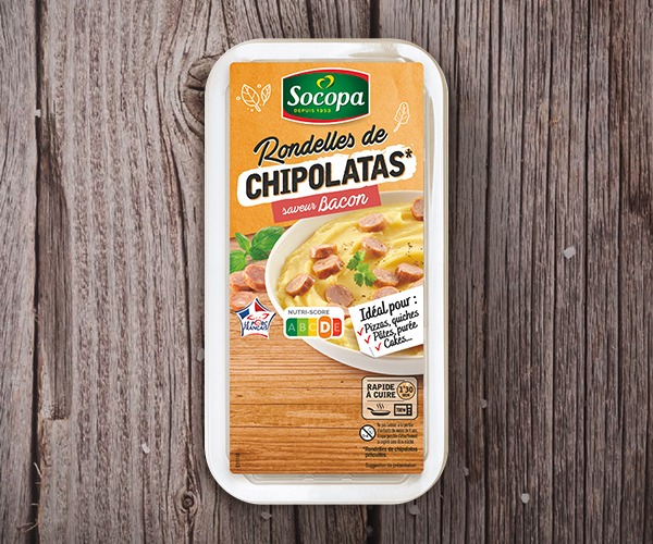 Rondelles de chipolatas saveur bacon