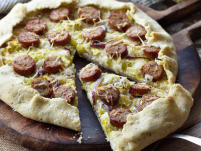 Tarte rustique poireaux & saucisses