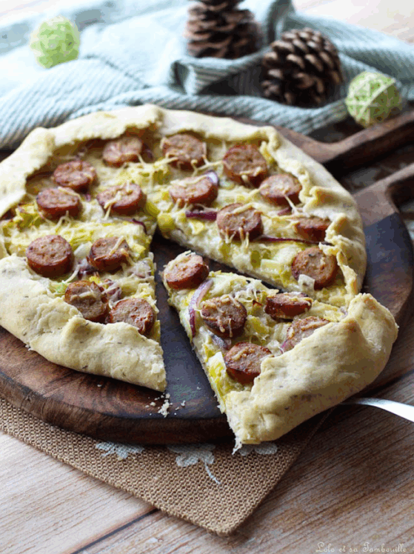 Tarte rustique poireaux & saucisses