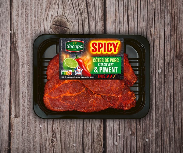 2 côtes de porc SPICY saveur citron vert & piment