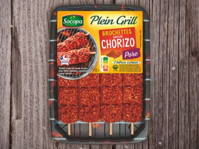 4 Brochettes au Porc Plein Grill saveur Chorizo