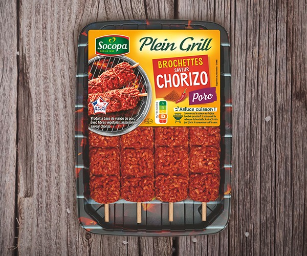 4 Brochettes au Porc Plein Grill saveur Chorizo